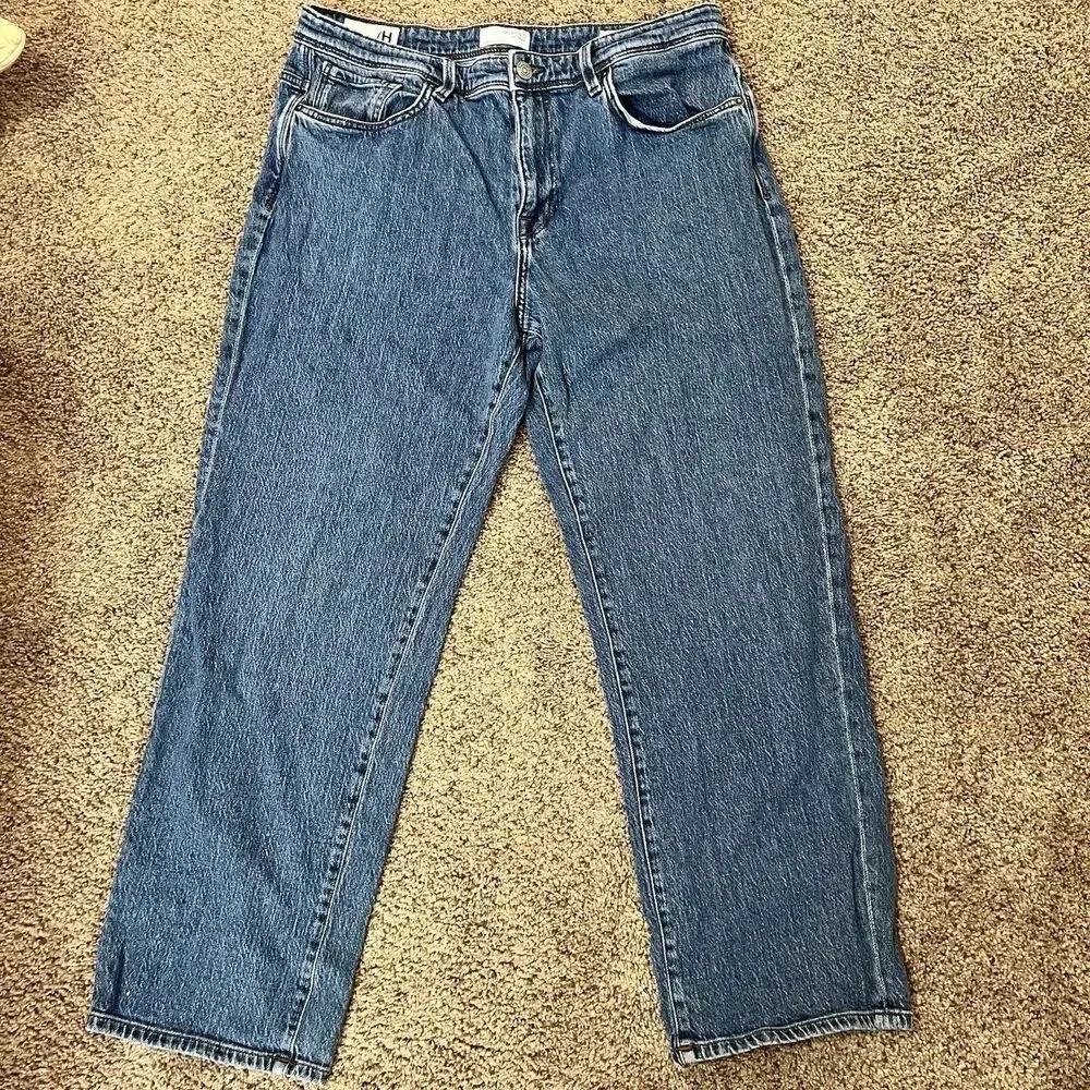 Selected Homme Mens Jeans 36 X 34 Indigo Med Blue Wide Kobe Vintage Wash RIM-AFO - Picture 16 of 16
